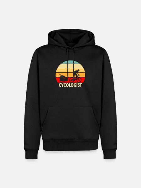 Remorques papa VTT Retro Cycologist - Sweat à capuche Premium bio Homme - noir