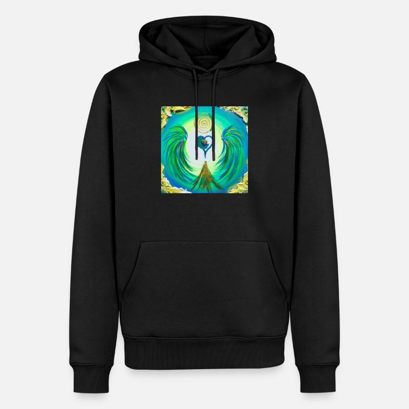 Herzengel der Annahme - Männer Premium Bio Hoodie - Schwarz