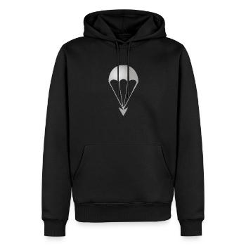 Fallschirm - Männer Premium Bio Hoodie - Schwarz - Vorne - Nico (187cm)