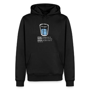Optimist pessimistischer Ingenieur - Männer Premium Bio Hoodie - Schwarz - Vorne - Nico (187cm)