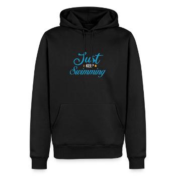 Just Keep Swimming Geschenkidee - Männer Premium Bio Hoodie - Schwarz - Vorne - Nico (187cm)