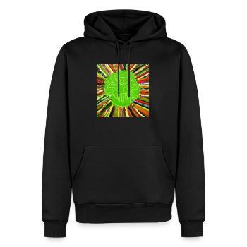 Lustiger Pilz / mushrooms - Männer Premium Bio Hoodie - Schwarz - Vorne - Nico (187cm)