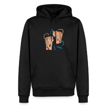 Tigres du Bengale exotiques - Sweat à capuche Premium bio Homme - noir - Devant - Nico (187cm)