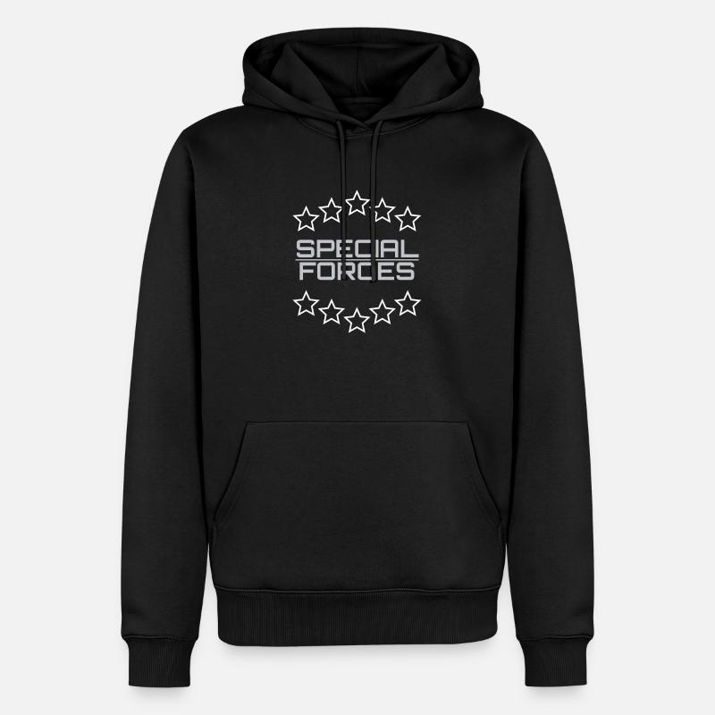 FORCES SPÉCIALES - Sweat à capuche Premium bio Homme - noir