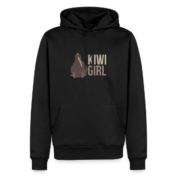 New Zealand Kiwi Girl Partner Look Funny Gift - Men’s Premium Organic Hoodie - black - Front - Nico (187cm)