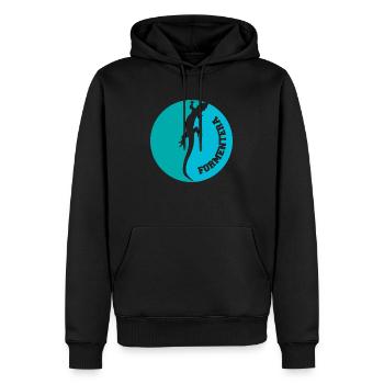 Lézard Formentera - Sweat à capuche Premium bio Homme - noir - Devant - Nico (187cm)