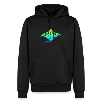 Maori Stingray cadeau de tatouage tribal polynésien - Sweat à capuche Premium bio Homme - noir - Devant - Nico (187cm)