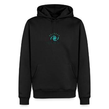 Free Spirit Spiral - Men’s Premium Organic Hoodie - black - Front - Nico (187cm)