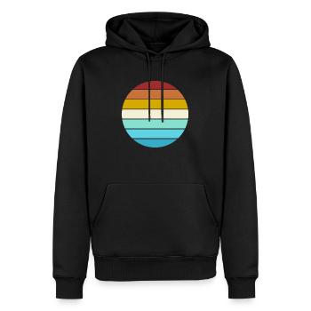 Retro Farben Kreis Universeller Hintergrund - Männer Premium Bio Hoodie - Schwarz - Vorne - Nico (187cm)
