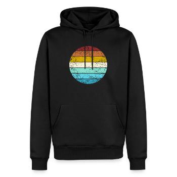 Retro Color Circle Vintage Look Basic Background - Männer Premium Bio Hoodie - Schwarz - Vorne - Nico (187cm)