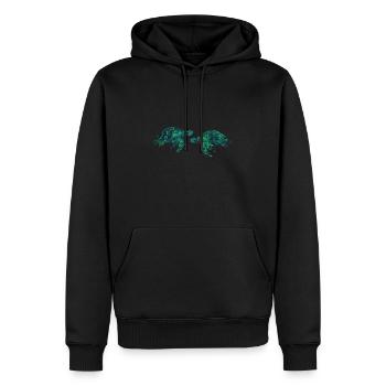 Maori tortue paire tatouage tribal polynésien - Sweat à capuche Premium bio Homme - noir - Devant - Nico (187cm)