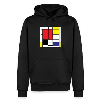 Symbole Piet Mondrian Idée cadeau art moderne - Sweat à capuche Premium bio Homme - noir - Devant - Nico (187cm)