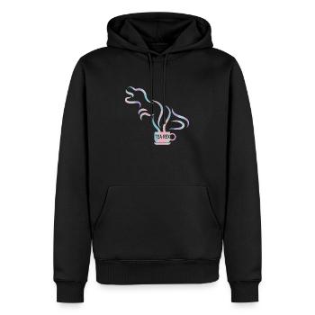 Tea Rex Pastel - Männer Premium Bio Hoodie - Schwarz - Vorne - Nico (187cm)