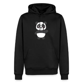 Panda - zum selbst gestalten - Männer Premium Bio Hoodie - Schwarz - Vorne - Nico (187cm)