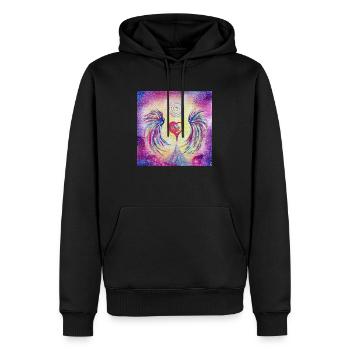 Le cœur de la diversité - Sweat à capuche Premium bio Homme - noir - Devant - Nico (187cm)