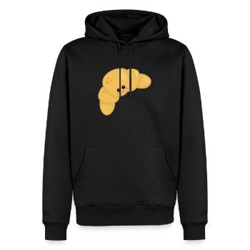 Croissant - Männer Premium Bio Hoodie - Schwarz - Vorne - Nico (187cm)