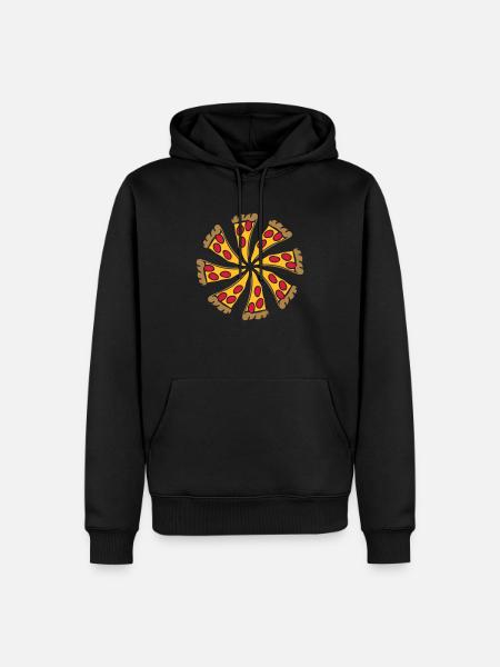 Pizza Salami Round - Men’s Premium Organic Hoodie - black