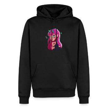 Demon Girl, Devil Girl, petit diable - Sweat à capuche Premium bio Homme - noir - Devant - Nico (187cm)