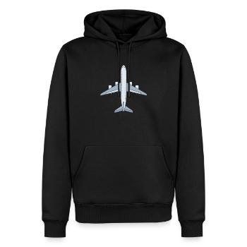 Avion - Sweat à capuche Premium bio Homme - noir - Devant - Nico (187cm)