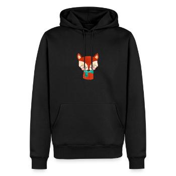 FOXY FOX - Sweat à capuche Premium bio Homme - noir - Devant - Nico (187cm)