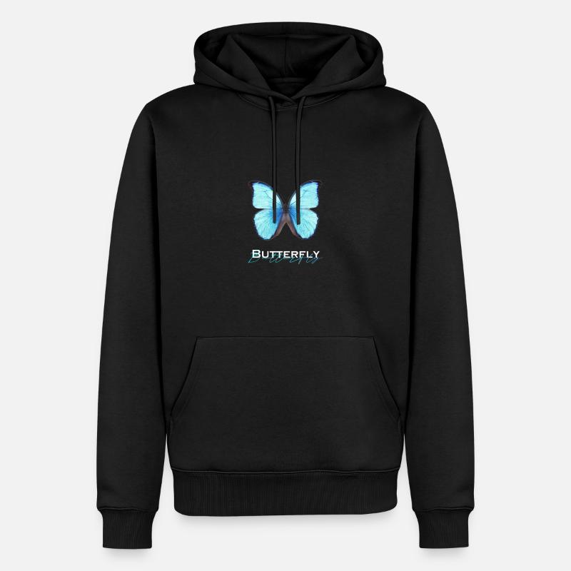 Butterfly Schmetterling - Männer Premium Bio Hoodie - Schwarz