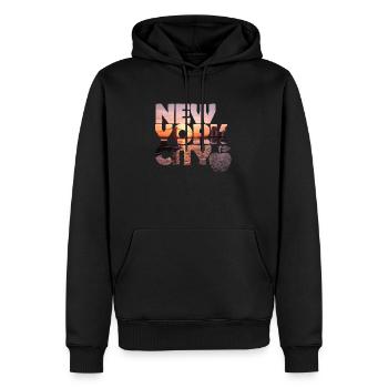 New York Skyline - Männer Premium Bio Hoodie - Schwarz - Vorne - Nico (187cm)