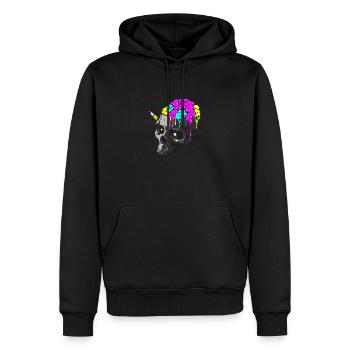 SKULL ART PSYCHE - Sweat à capuche Premium bio Homme - noir - Devant - Nico (187cm)