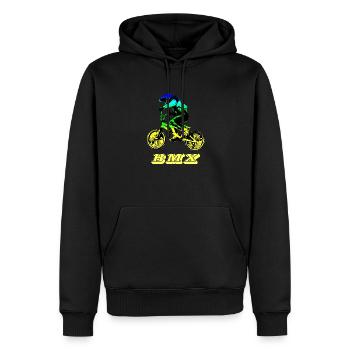 BMX Mountainbike - Männer Premium Bio Hoodie - Schwarz - Vorne - Nico (187cm)