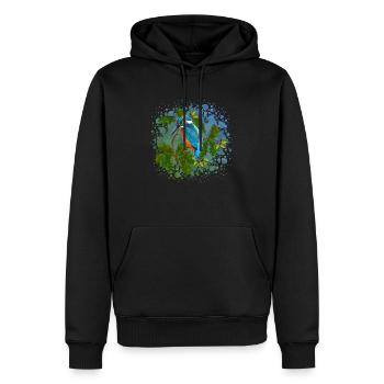 Oiseau - Sweat à capuche Premium bio Homme - noir - Devant - Nico (187cm)