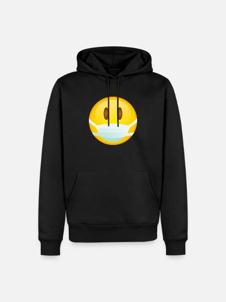 Lächelnmaske - Männer Premium Bio Hoodie - Schwarz