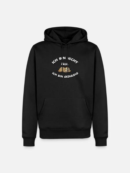 I'm not lazy I'm patient - Men’s Premium Organic Hoodie - black