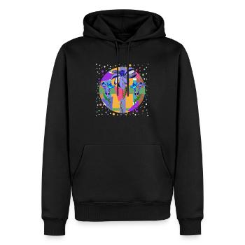 Blumen - Männer Premium Bio Hoodie - Schwarz - Vorne - Nico (187cm)
