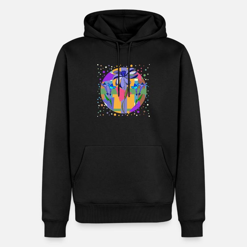 Blumen - Männer Premium Bio Hoodie - Schwarz