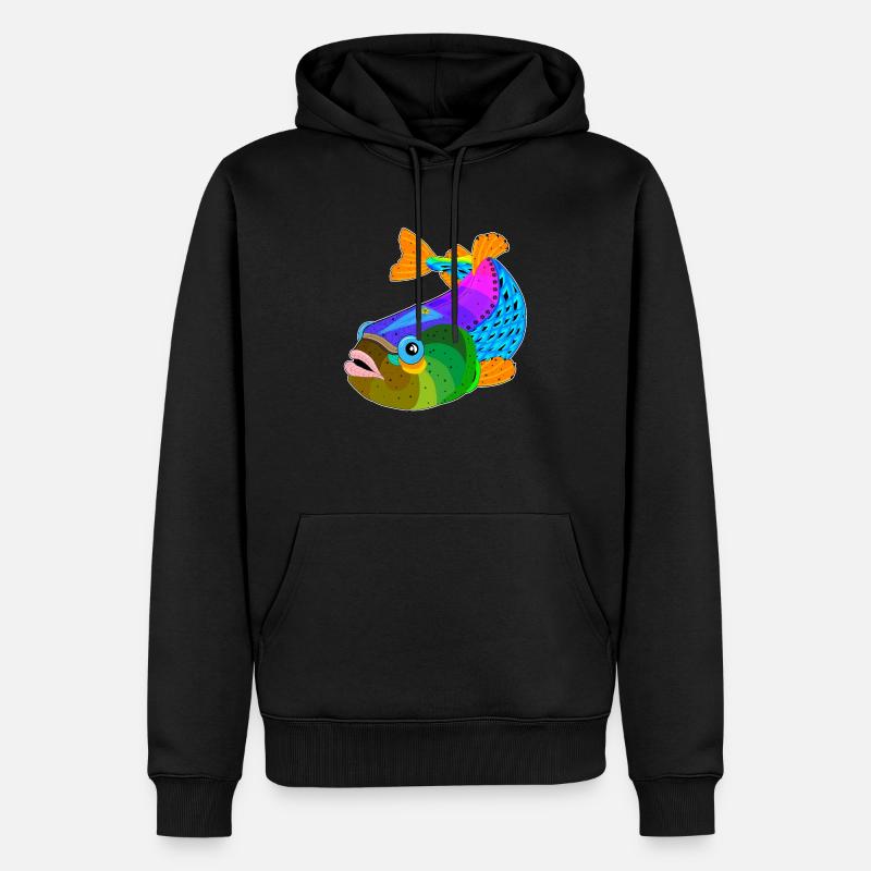 Poisson / poisson - Sweat à capuche Premium bio Homme - noir