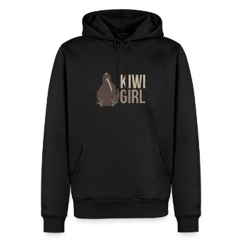 New Zealand Kiwi Girl Partner Look Funny Gift - Men’s Premium Organic Hoodie - black - Front - Nico (187cm)