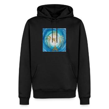 Ange de cœur du service - Sweat à capuche Premium bio Homme - noir - Devant - Nico (187cm)