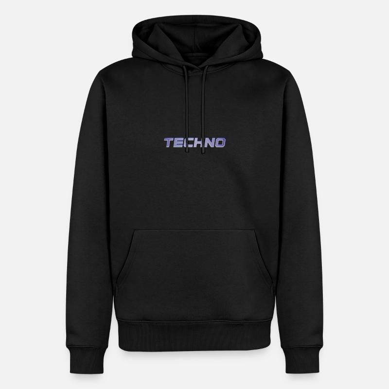 Techno - Sweat à capuche Premium bio Homme - noir