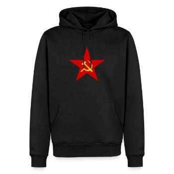 Russie Star - Sweat à capuche Premium bio Homme - noir - Devant - Nico (187cm)