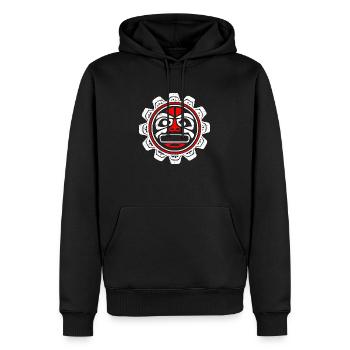 Cadeau de tatouage tribal amérindien Haida Sun - Sweat à capuche Premium bio Homme - noir - Devant - Nico (187cm)