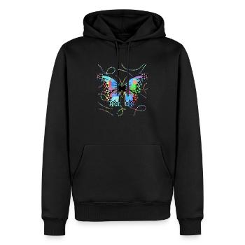 papillon - Sweat à capuche Premium bio Homme - noir - Devant - Nico (187cm)
