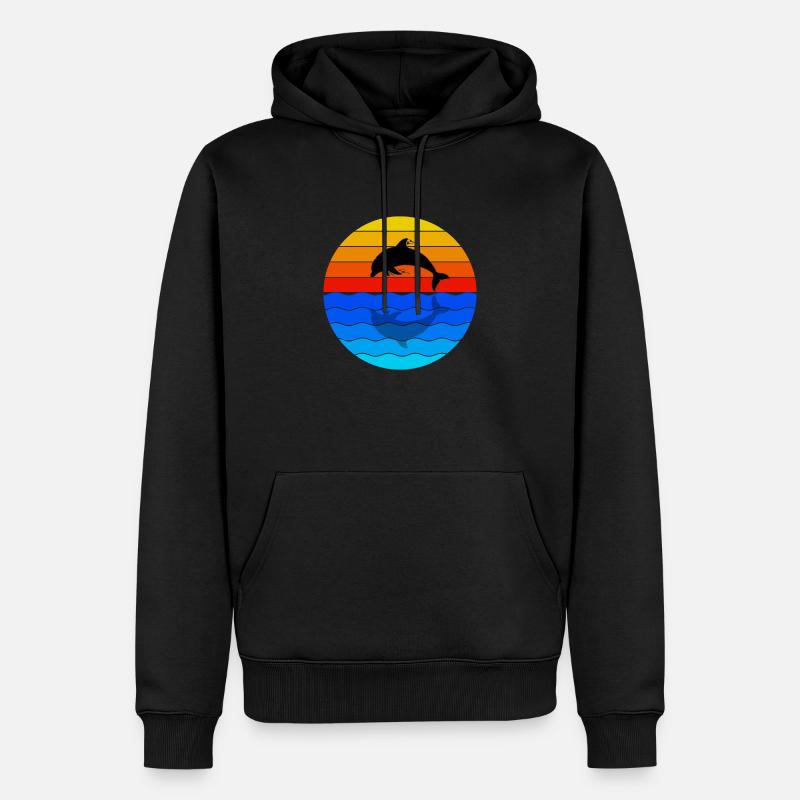 Dauphin, J’aime les dauphins - Sweat à capuche Premium bio Homme - noir