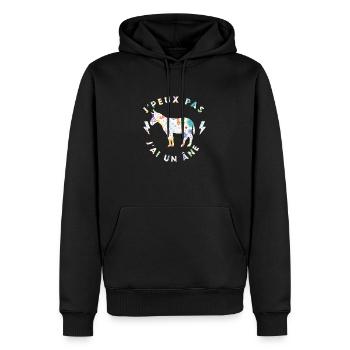 j'peux pas j'ai un âne - ane - Sweat à capuche Premium bio Homme - noir - Devant - Nico (187cm)