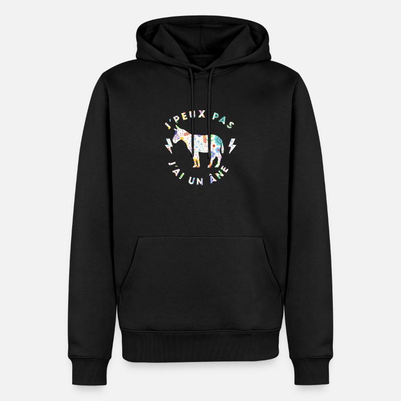 j'peux pas j'ai un âne - ane - Sweat à capuche Premium bio Homme - noir