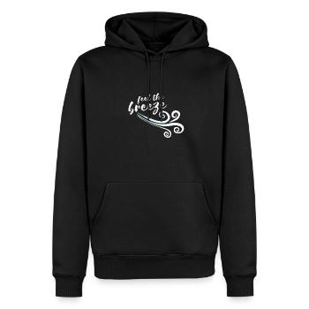Sentir la brise! Idée cadeau vent - Sweat à capuche Premium bio Homme - noir - Devant - Nico (187cm)