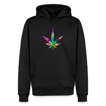 CannabisColorful - Männer Premium Bio Hoodie - Schwarz - Vorne - Nico (187cm)