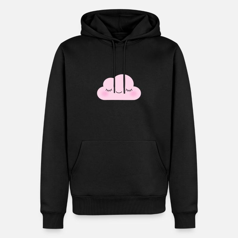 Rosa Wolke - Männer Premium Bio Hoodie - Schwarz