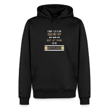Je peux vivre à la Nouvelle-Orléans | Chemise de fan Saints - Sweat à capuche Premium bio Homme - noir - Devant - Nico (187cm)
