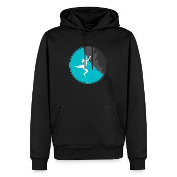 Climb - Men’s Premium Organic Hoodie - black - Front - Nico (187cm)