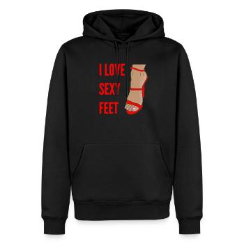 I love sexy Feet - Männer Premium Bio Hoodie - Schwarz - Vorne - Nico (187cm)
