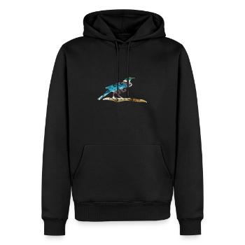 Cadeau de tatouage tribal polynésien de voilier maori - Sweat à capuche Premium bio Homme - noir - Devant - Nico (187cm)